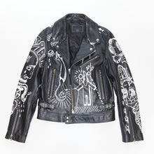  Diesel Black Gold Loragraph Leather Jacket with Graffiti