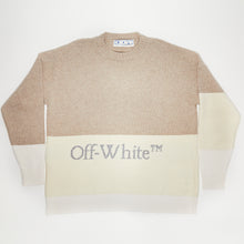  Off-White Colour Block Knitted Crewneck Beige