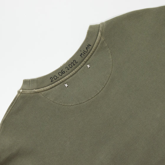 Golden Goose Distressed Olive Crewneck