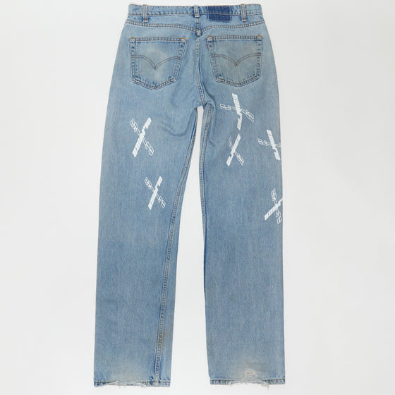 Olivier Cross Logo Blue Jeans