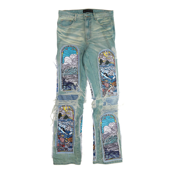 Who Decides War Exclusive Green Sandy Lane Fusion Jeans