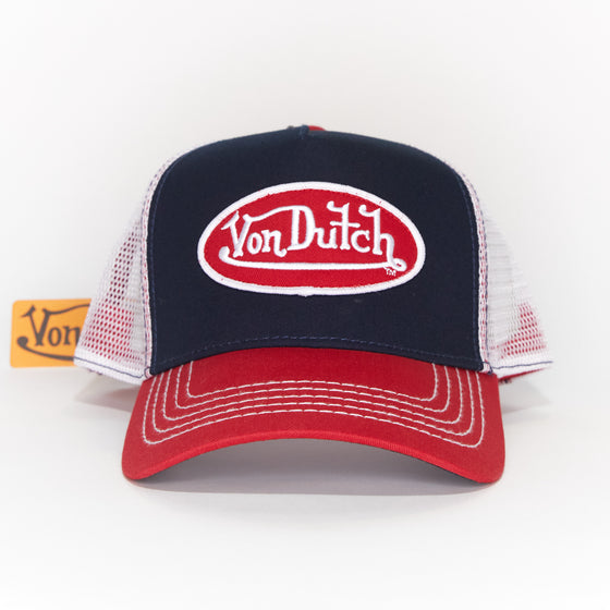 Von Dutch Navy with Red Trucker