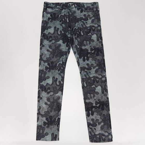 Camouflage Jacquard Straight Leg Jeans