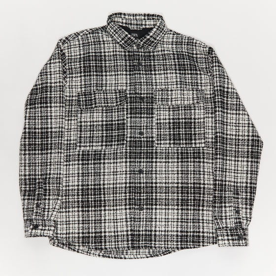 Zara Black and White Woven Overshirt