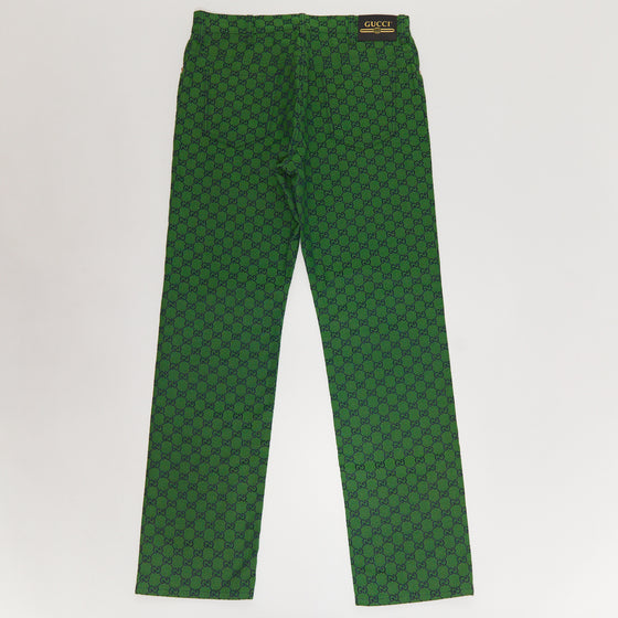 Gucci Green GG Denim Pants