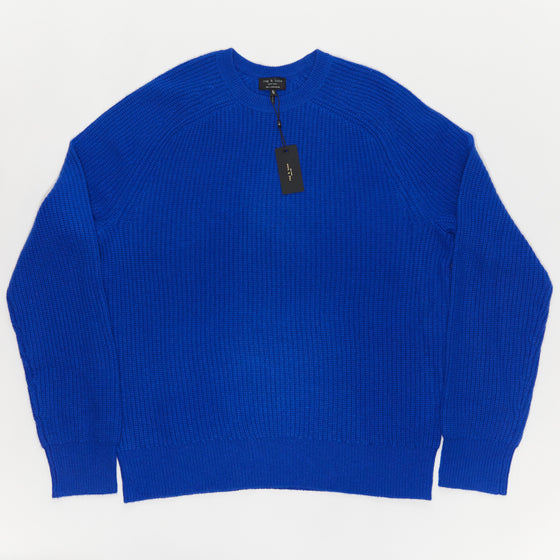 Rag and Bone Blue Pierce Cashmere Crew Blue New