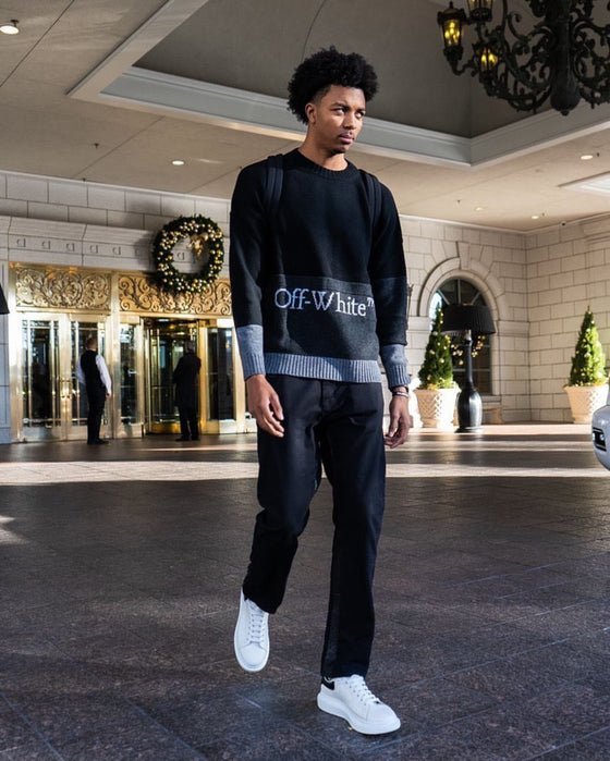 Off-White Colour Block Knitted Crewneck Black