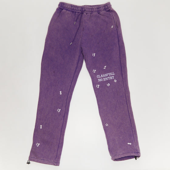 Purple Numbers Sweatpants