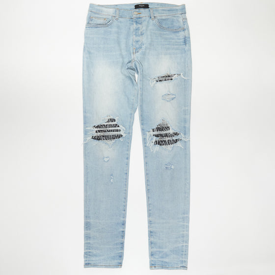 Amiri MX1 Distressed Skinny Jeans - Black Tie Dye