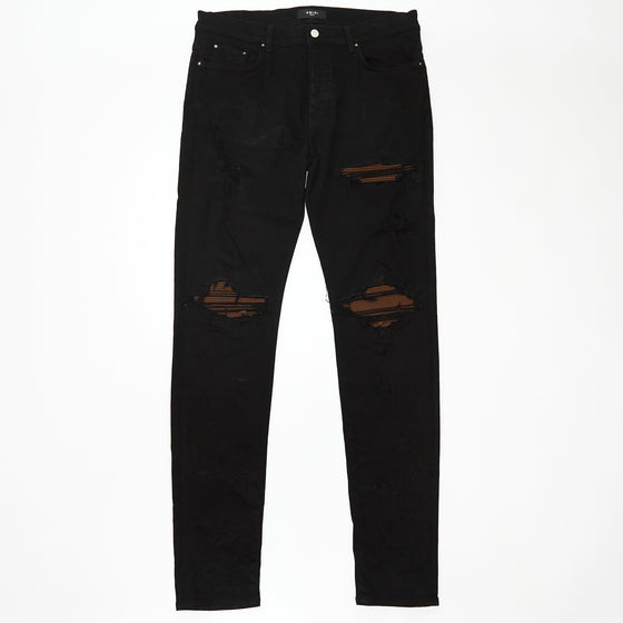 Amiri MX1 Distressed Skinny Jeans - Brown