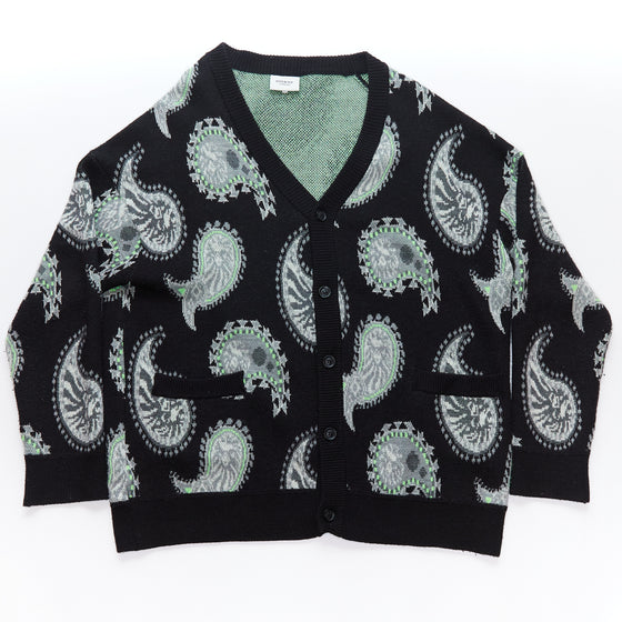 Bape Black Paisley Pattern Cardigan