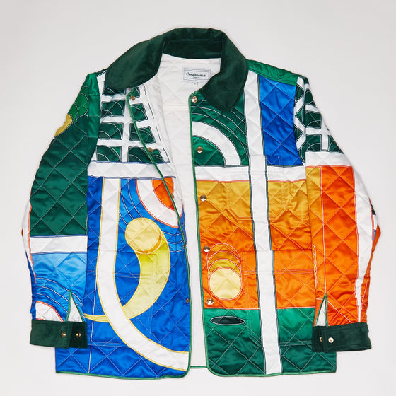 Casablanca Tennis-Print Quilted Hunting Jacket