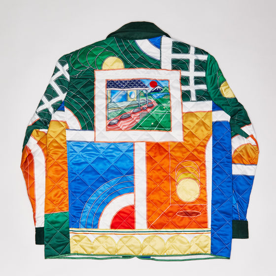 Casablanca Tennis-Print Quilted Hunting Jacket