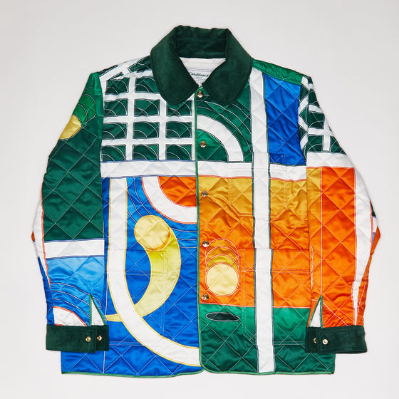 Casablanca Tennis-Print Quilted Hunting Jacket