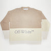 Off-White Colour Block Knitted Crewneck Beige