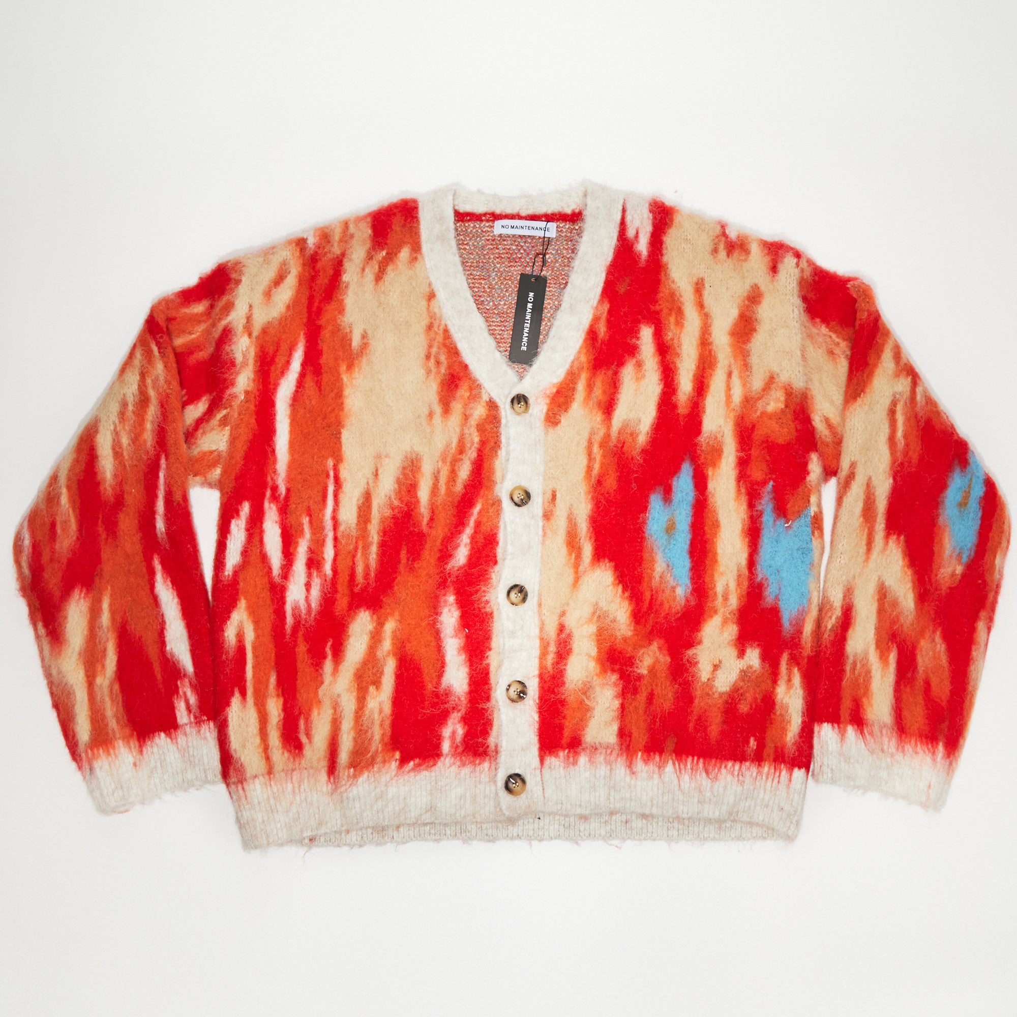 【平本蓮着用】NO MAINTENANCE shaggy cardigan No Maintenance Still' Red Shag Cardigan – Closet Tours
